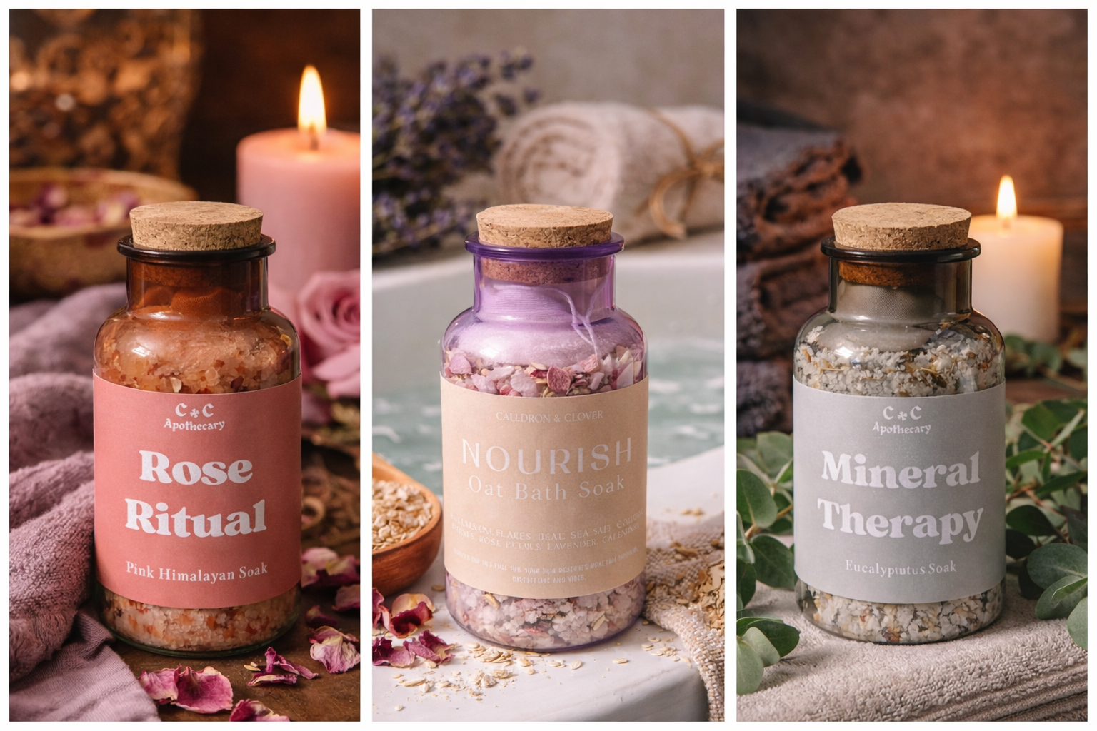 Ritual Bath Salts 7oz - Mineral bath Soak | Cauldron & Clover Apothecary